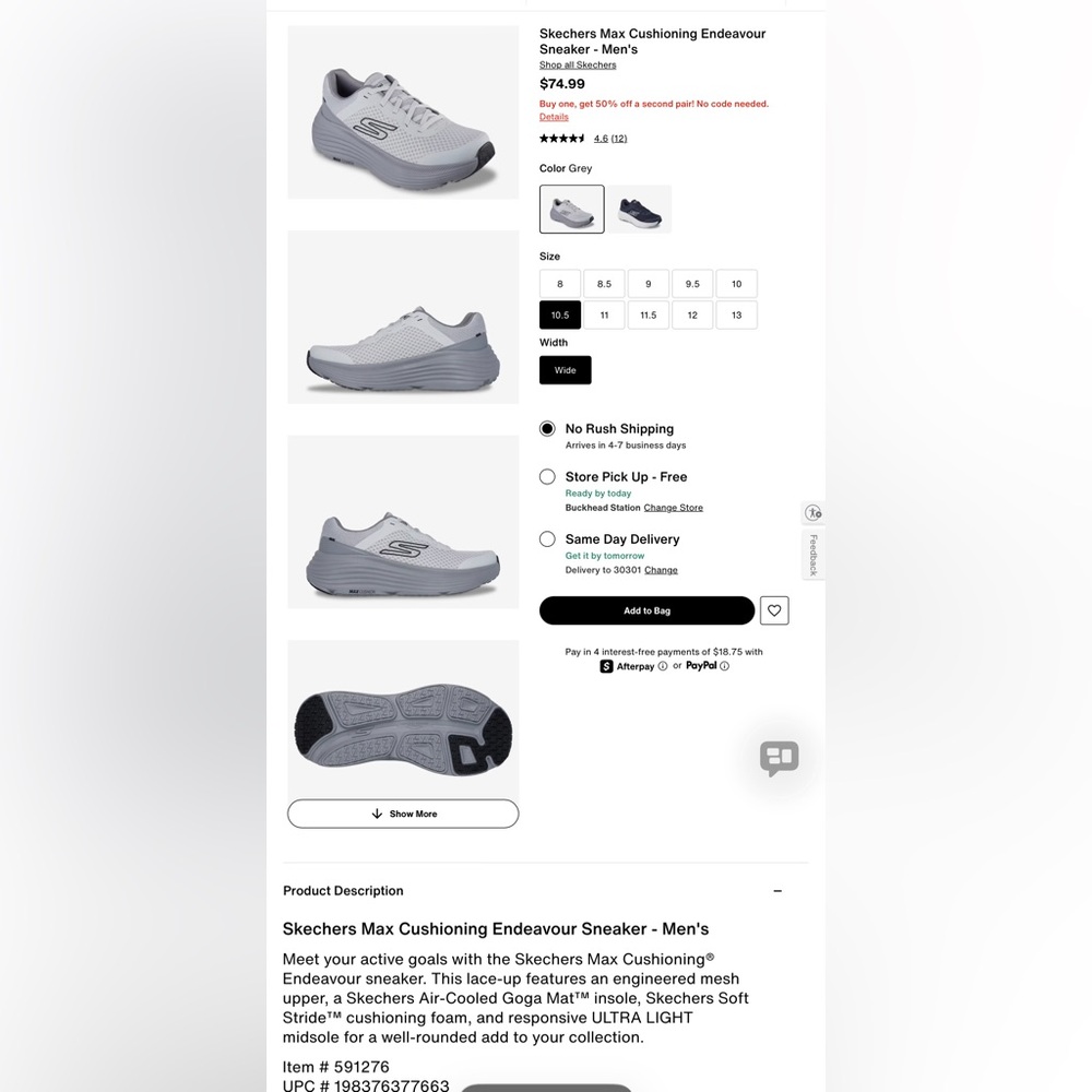 Skechers Light Gray Mesh Platform Slip-On Shoes - Picture 6 of 6